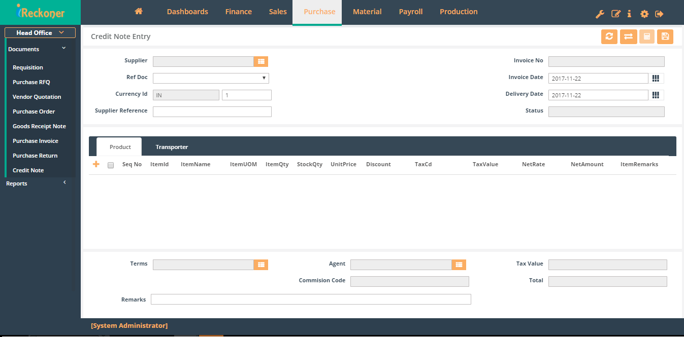 iReckoner Dashboard